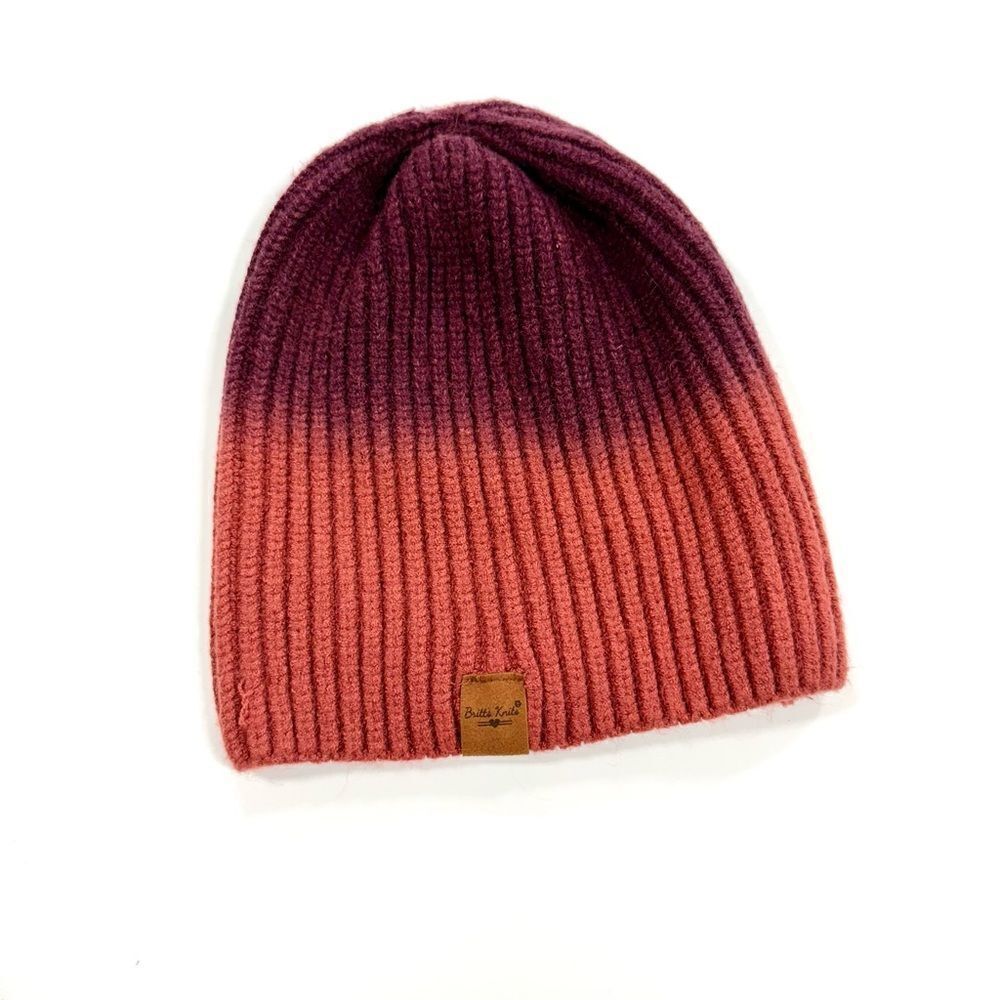 Britt’s knits Deep Burgundy ombre knit beanie
